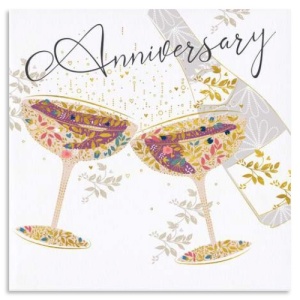 Clinking Glasses Anniversary Card